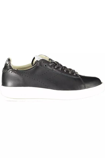 Black Leather Women Sneaker