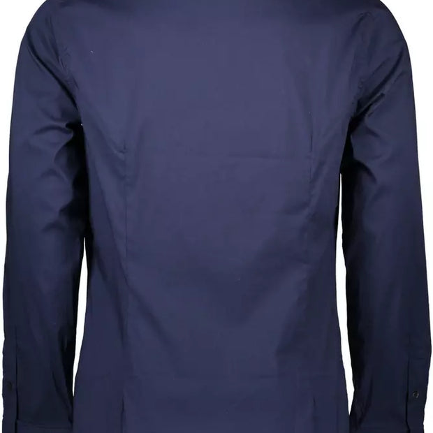 Blue Cotton Men Shirt