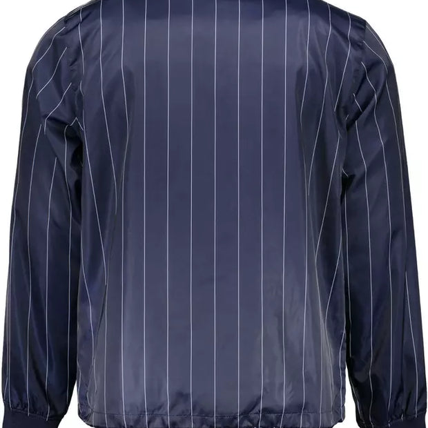 Blue Polyester Men Jacket