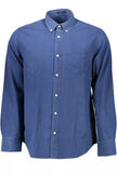 Blue Cotton Men Shirt