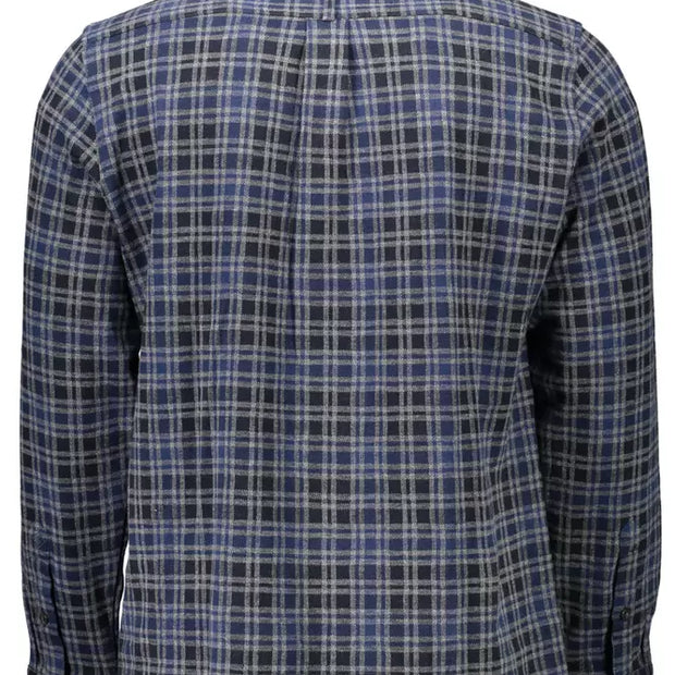 Blue Cotton Men Shirt