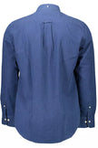 Blue Cotton Men Shirt