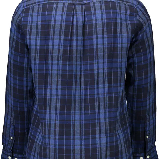 Blue Cotton Men Shirt