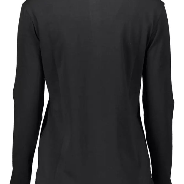 Black Cotton Women Polo Shirt