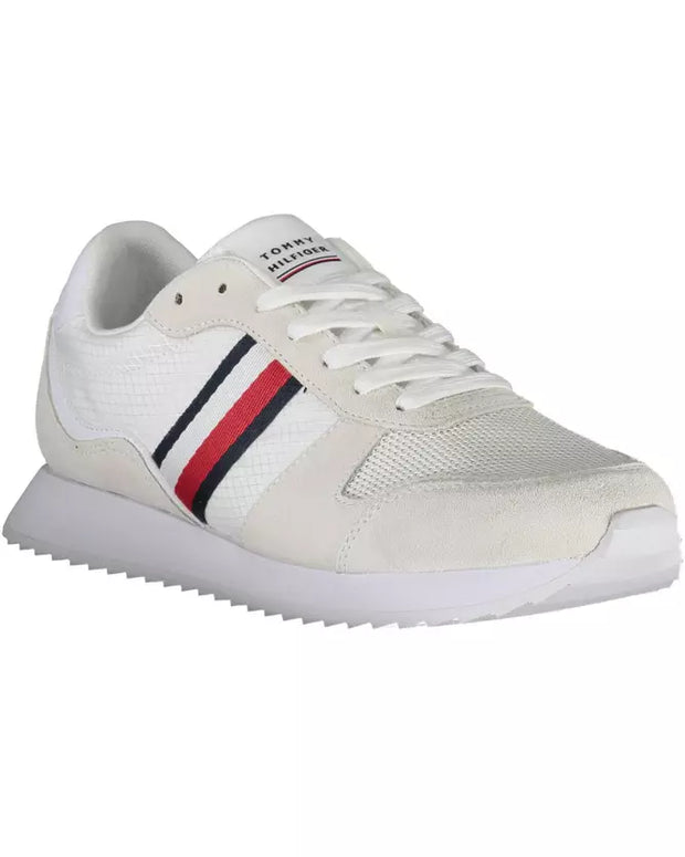 Eco-Conscious White Sneakers With Logo Accent
