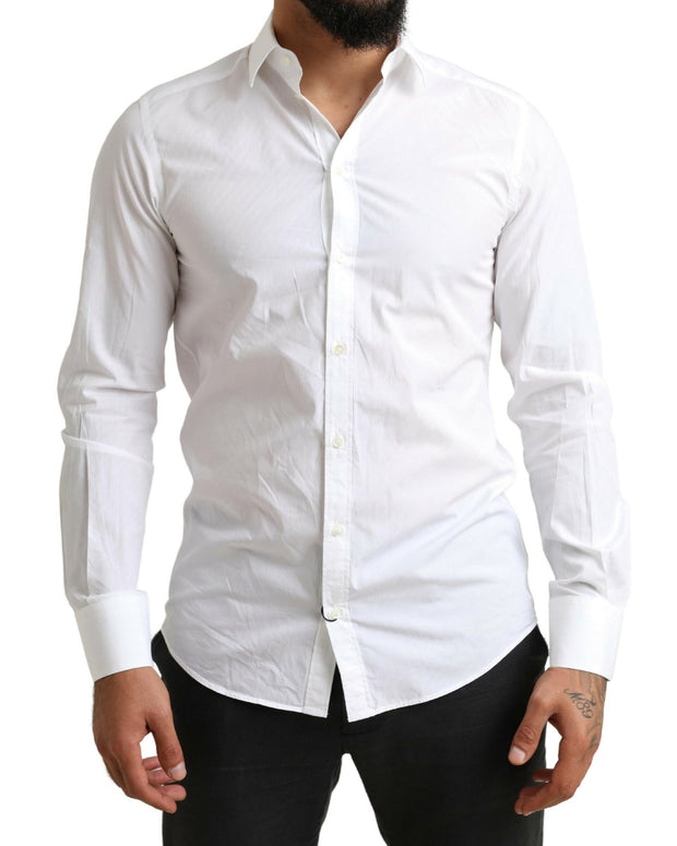 White MARTINI Cotton Dress Formal Shirt