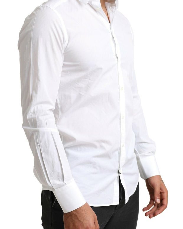 White MARTINI Cotton Dress Formal Shirt