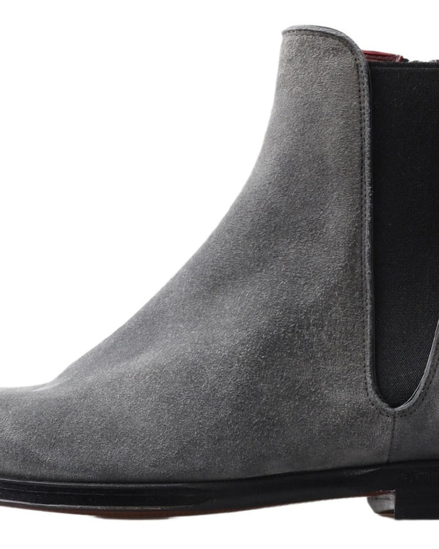 Gray Leather Men Ankle Boots Shoes