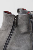 Elegant Gray Chelsea Leather Boots