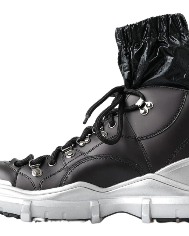 Black Nylon Galileo High Top Sneakers Shoes