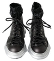 Black Nylon Galileo High Top Sneakers Shoes