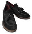 Elegant Black Suede Espadrilles Sneakers