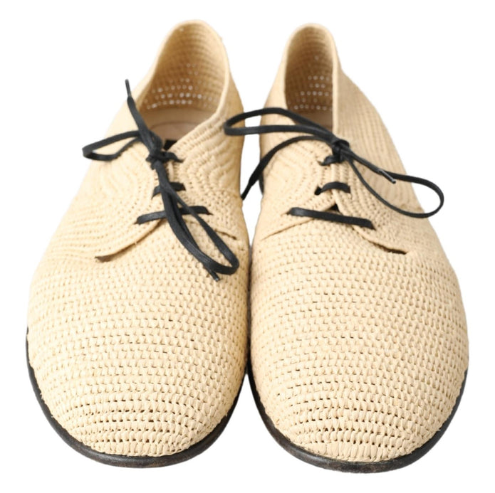 Chic Beige Derby Lace-Up Casual Men's Shoes