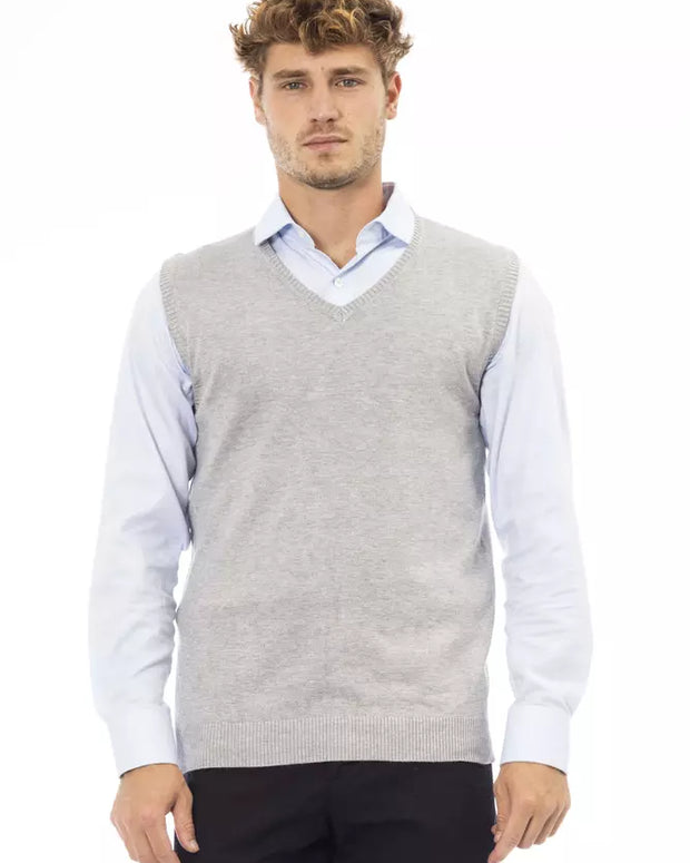 Gray Viscose Men Jacket