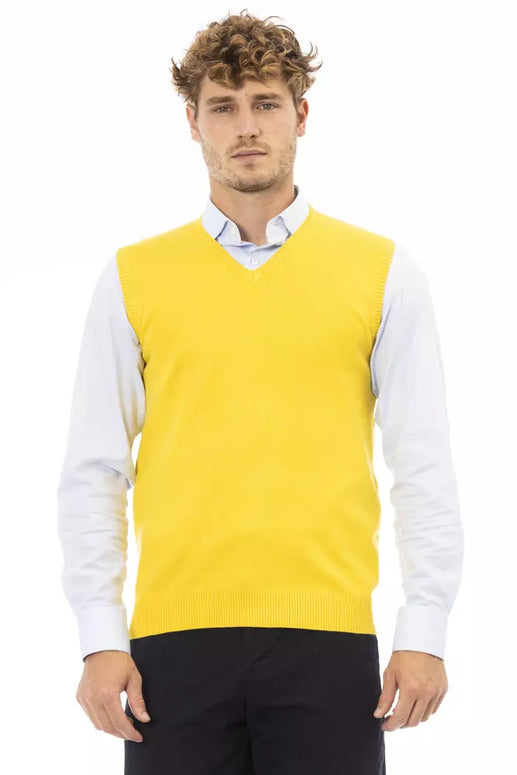 Yellow Viscose Men Jacket