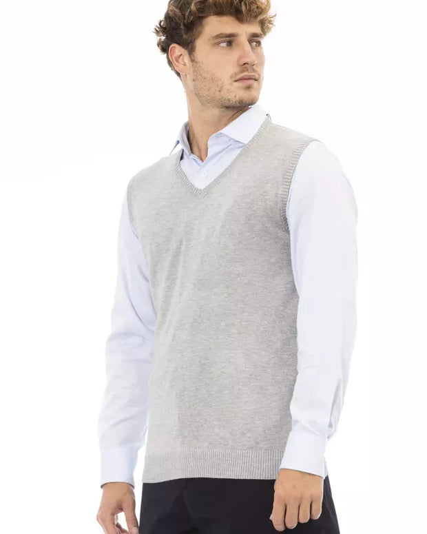 Gray Viscose Men Jacket