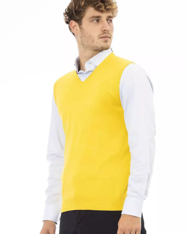 Yellow Viscose Men Jacket