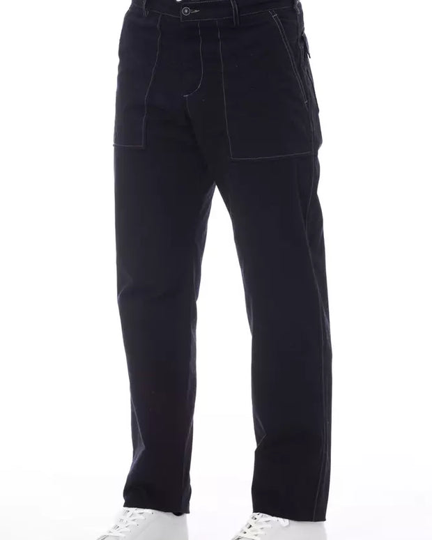 Blue Cotton Men's Pant