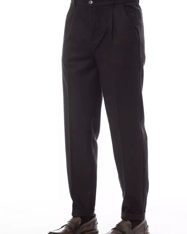 Brown Wool Men Pant