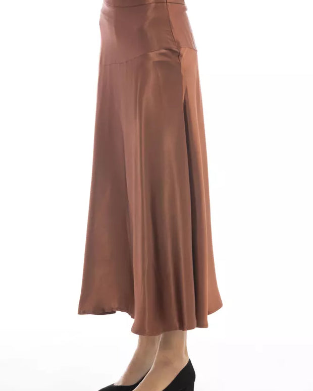 Brown Viscose Women Skirt
