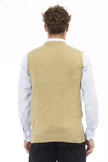 Beige Viscose Men Vest