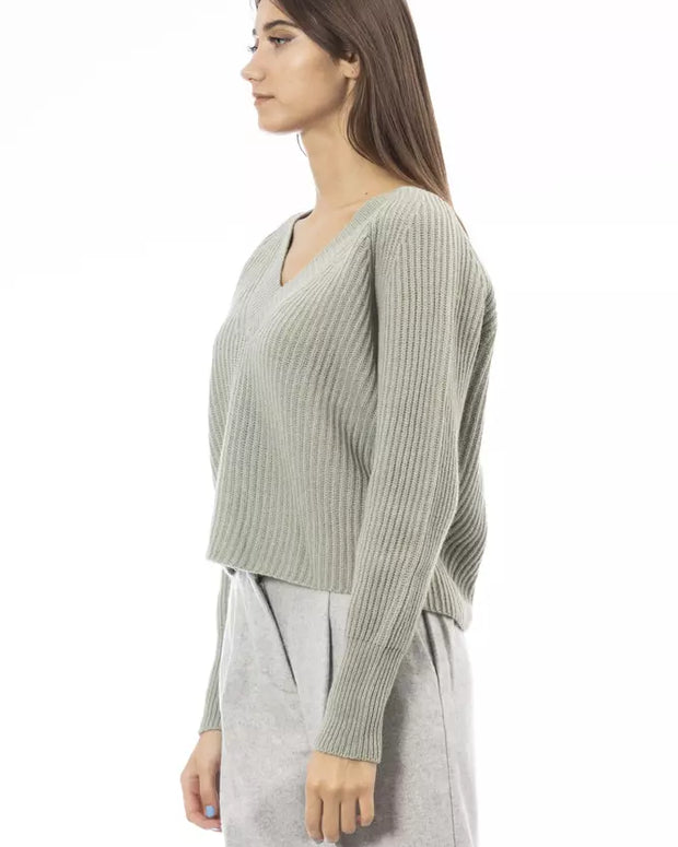 Green Wool Women Sweater