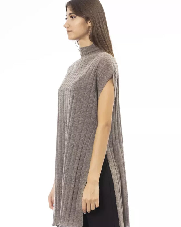 Brown Wool Women Sweater