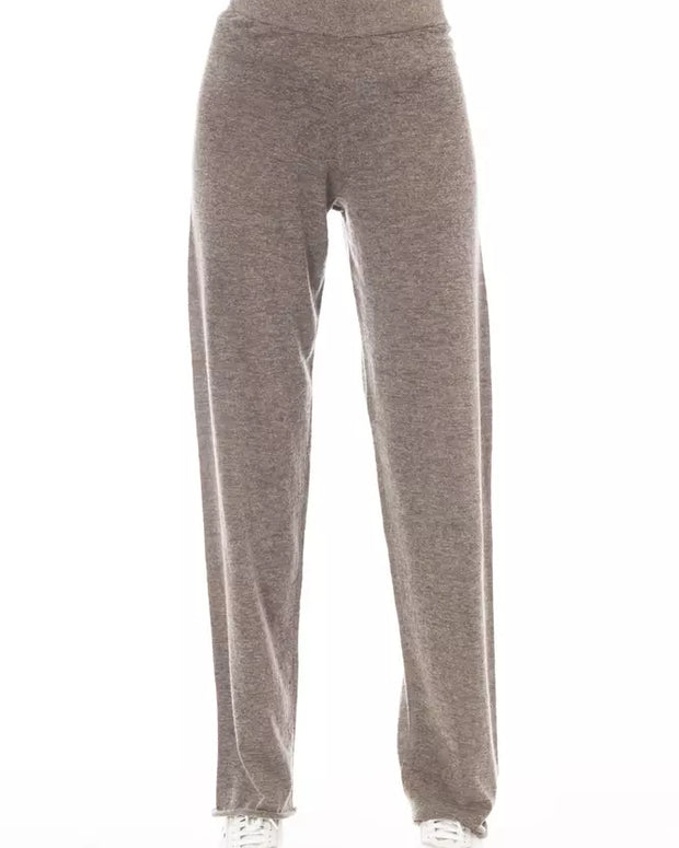 Brown Wool Women Pant