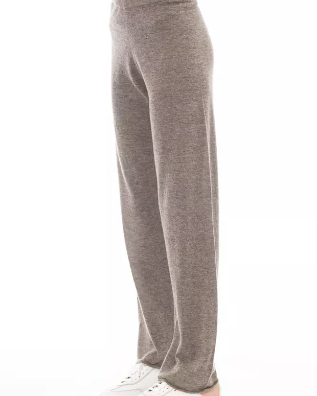 Brown Wool Women Pant