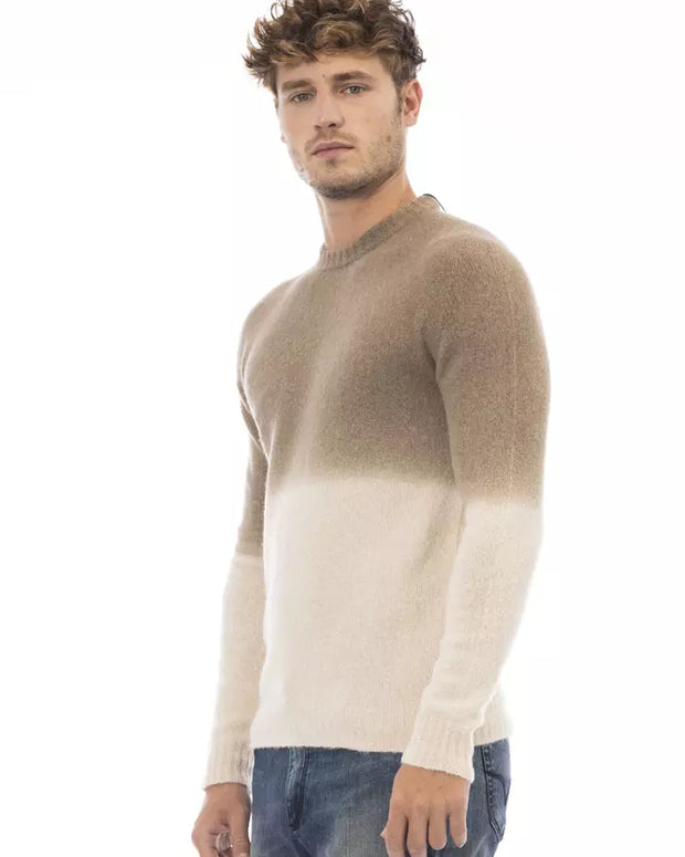 Beige Alpaca Men Sweater