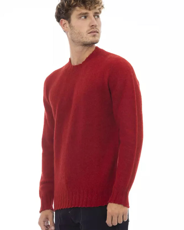 Red Wool Men Sweater