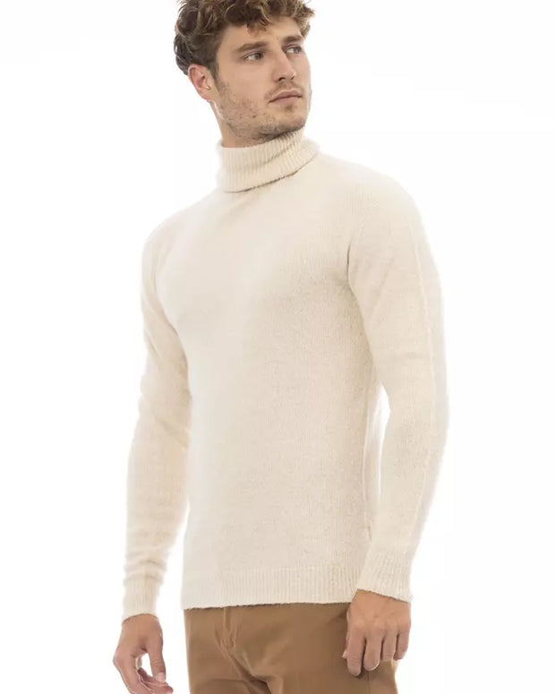 Beige Alpaca Men Sweater