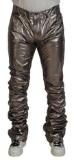 Silver Metallic Nylon Stretch Pants