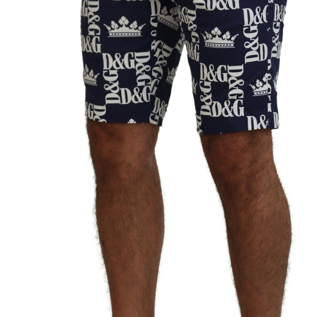 Casual Crown Print Chinos Shorts