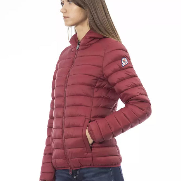 Red Nylon Women Jacket