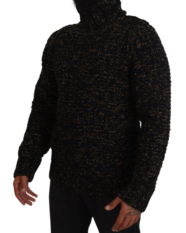 Brown Fatto A Mano Turtleneck Pullover Sweater