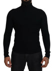 Black Half Zip Turtleneck Pullover Sweater