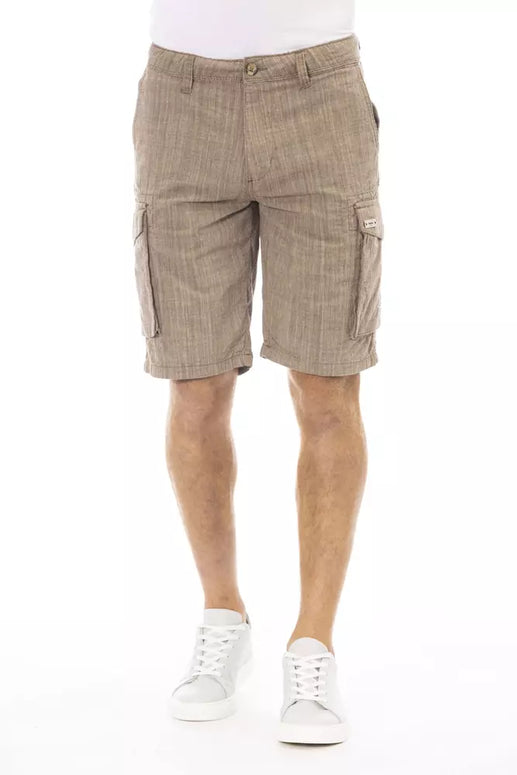 Brown Cotton Men's Cargo Short
