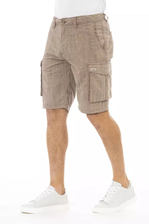 Brown Cotton Men's Cargo Short