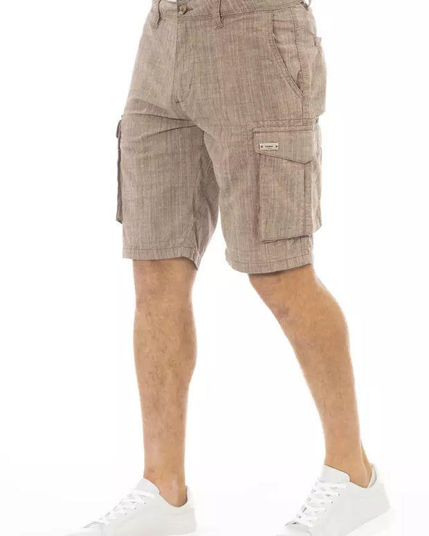 Brown Cotton Men's Cargo Short