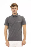 Gray Cotton Men Polo