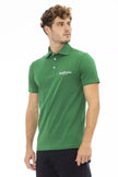 Green Cotton Men Polo Shirt