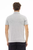 Gray Cotton Men Polo Shirt