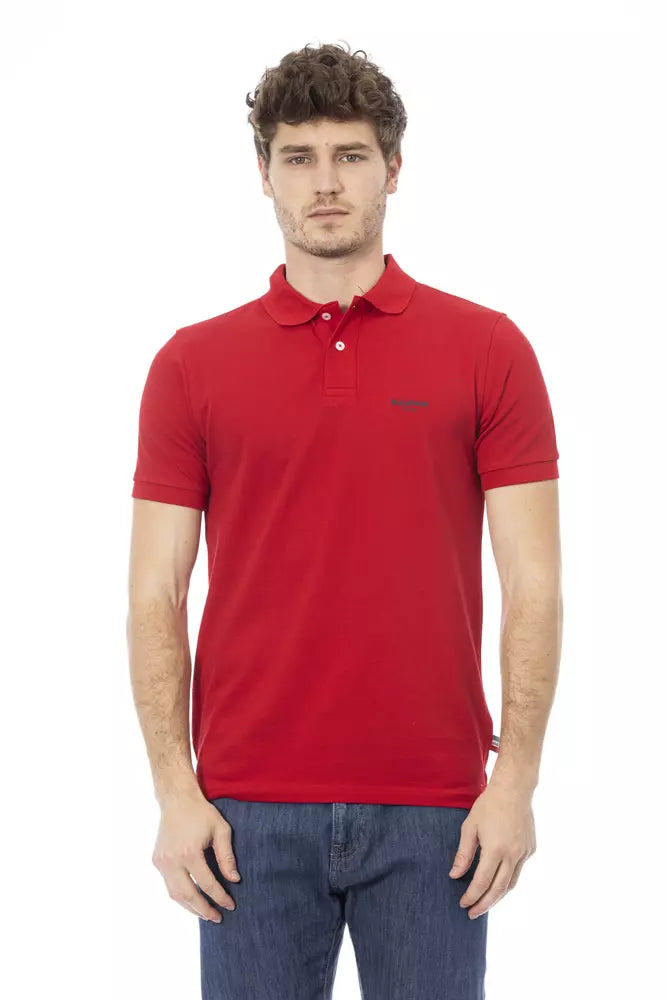 Red Cotton Men Polo Shirt