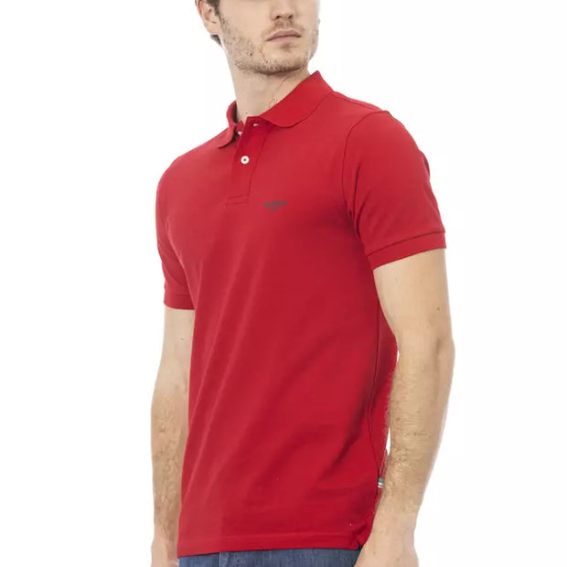 Red Cotton Men Polo Shirt