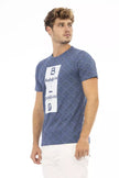 Blue Cotton Men T-Shirt