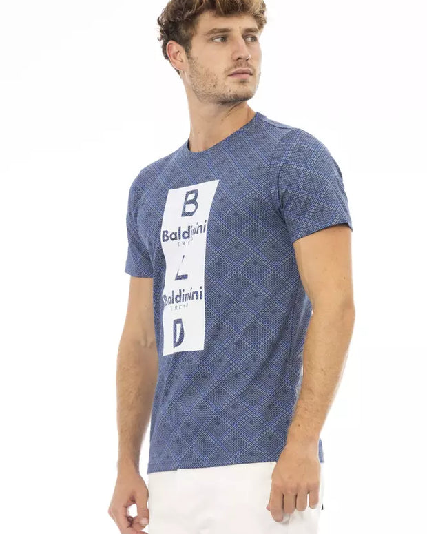 Blue Cotton Men T-Shirt