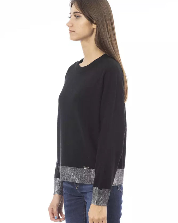Black Wool Women Sweater