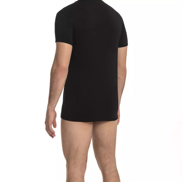 Black Cotton Men T-Shirt