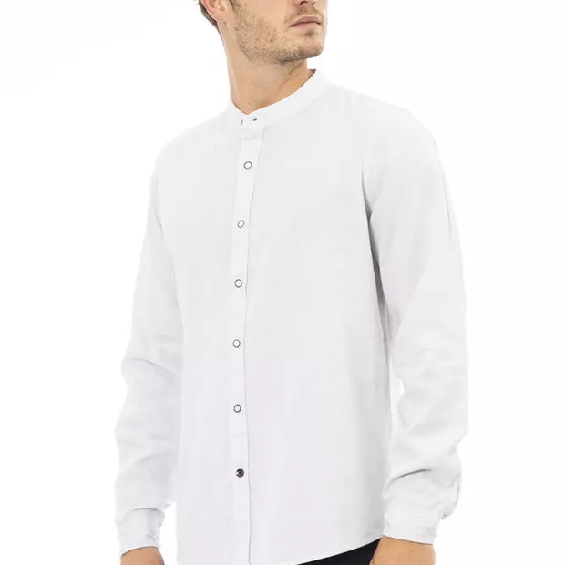 White Rayon Men Shirt